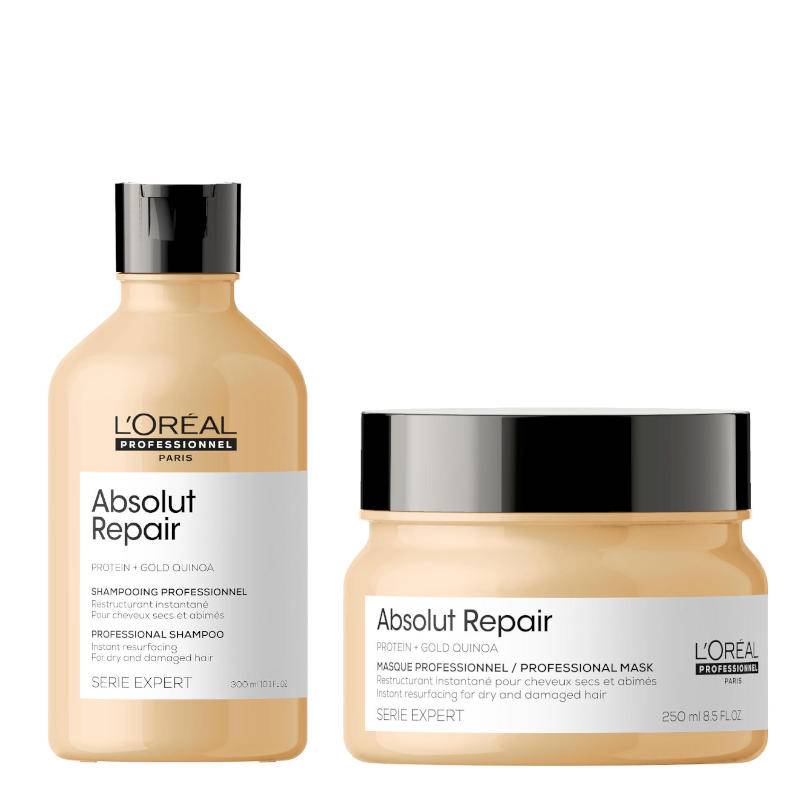 L'Oreal Professionnel Absolut Repair Gold Quinoa + Protein komplekts īpaši bojātiem matiem (300 + 250 ml)