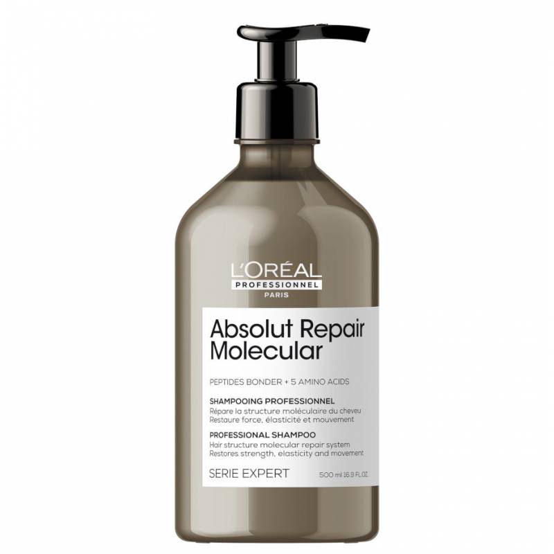 L'Oréal Professionnel Absolut Repair Molecular šampūns bez sulfātiem, kas atjauno bojātus matus molekulārā līmenī (500 ml)