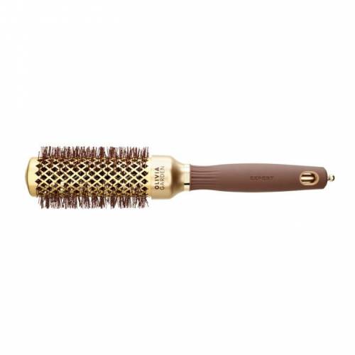 Olivia Garden Expert Blowout Shine Wavy Bristles Gold&Brown 35mm. lieluma suka matu veidošanai