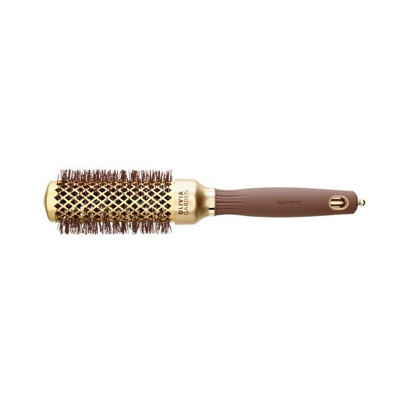 Olivia Garden Expert Blowout Shine Wavy Bristles Gold&Brown 35mm. lieluma suka matu veidošanai