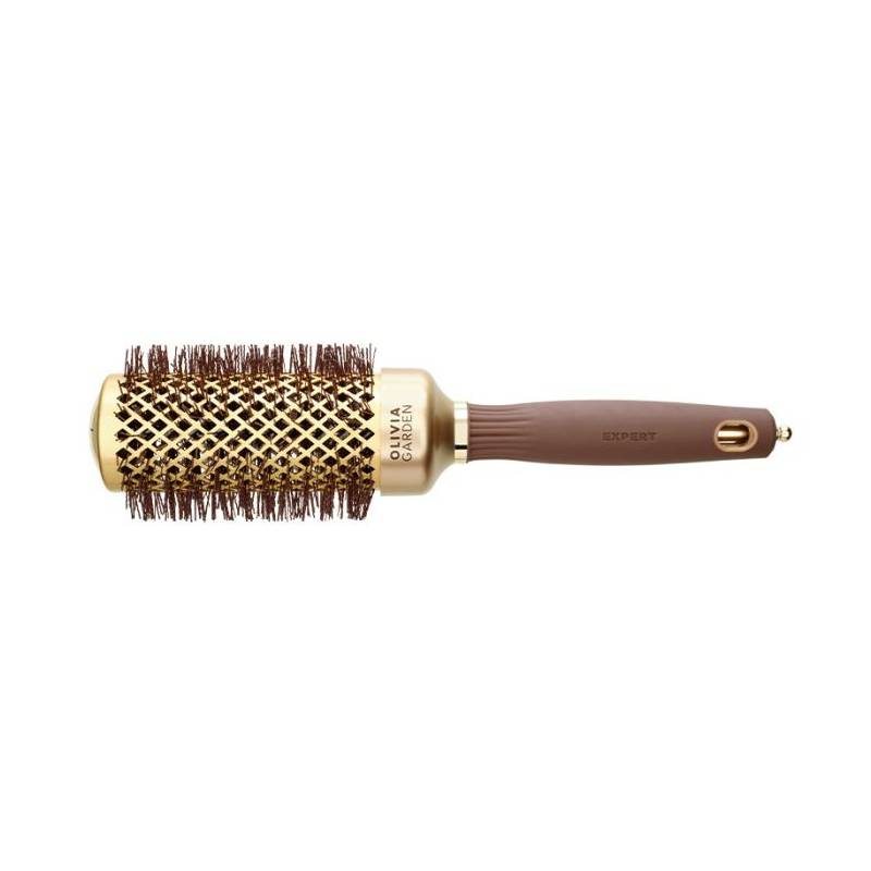 Olivia Garden Expert Blowout Shine Wavy Bristles Gold&Brown 45mm. lieluma suka matu veidošanai