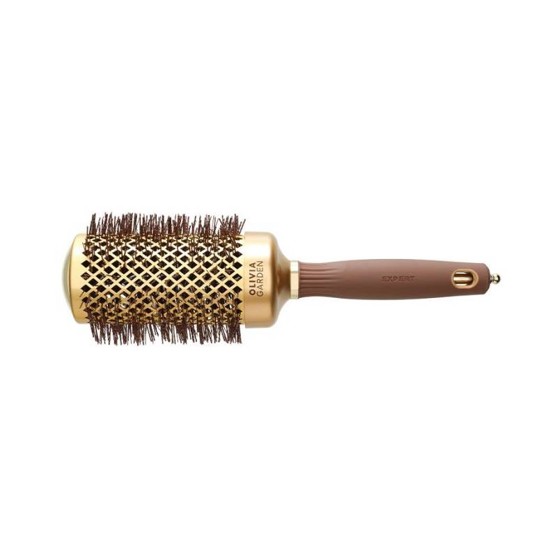 Olivia Garden Expert Blowout Shine Wavy Bristles Gold&Brown 55mm. lieluma suka matu veidošanai